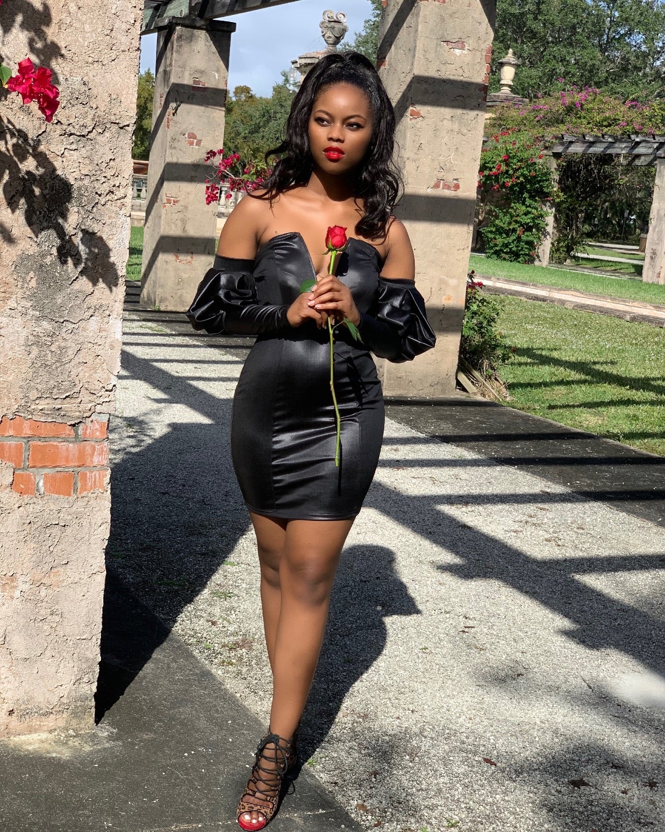 Dancing After Dark Black Leather Dress – She's A Doll